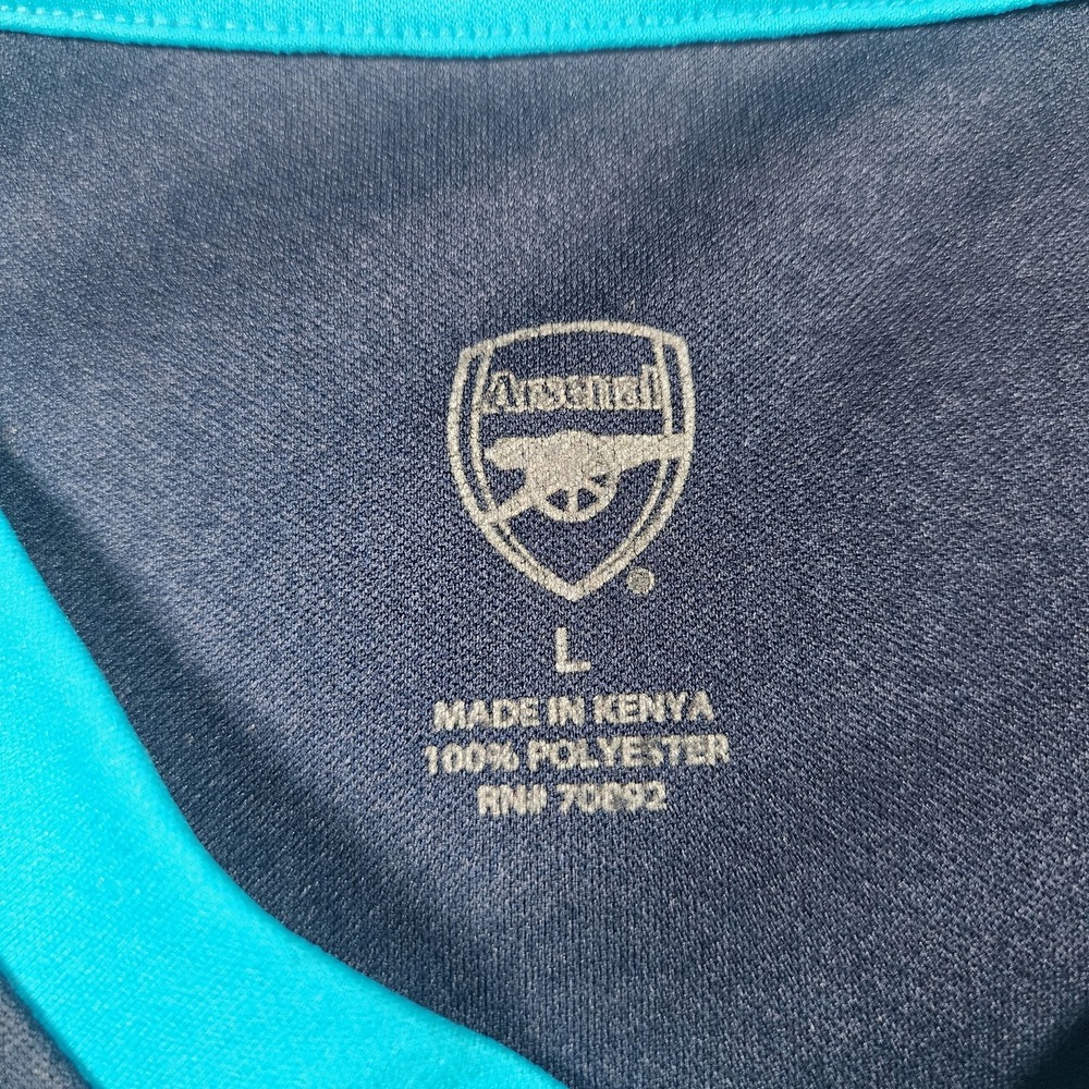 Arsenal Shirt Mens Large Navy Blue EPL Soccer V-Neck Polyester Training Top - Picture 5 of 11